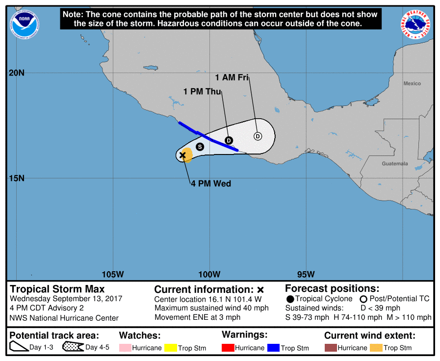 ¡Alerta México! Se forma la tormenta tropical Max en el Pacífico